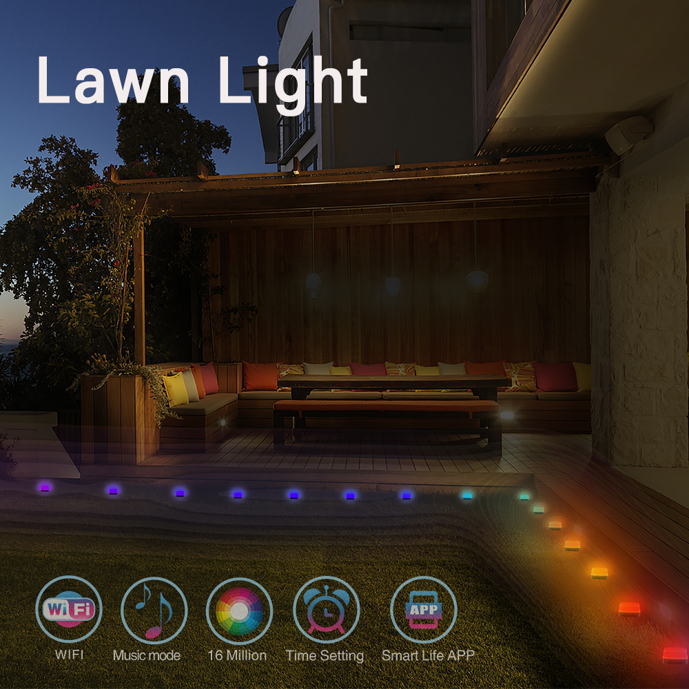 Intelligent Ip65 Waterproof Garden Lawn Insert Lamp String Buried Light Ir Wifi Individual Control Ground Light