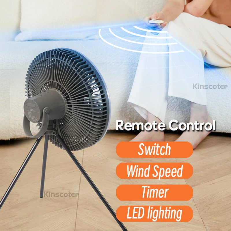 Kinscoter Air Cooler Portable Fan USB LED Ceiling Fan Outdoor 10000Mah Rechargeable Fan For Camping