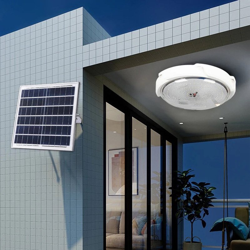 Best Selling Ip65 Indoor Outdoor Waterproof Induction Solar Led Ceiling Light For Garden Round Solar Lights