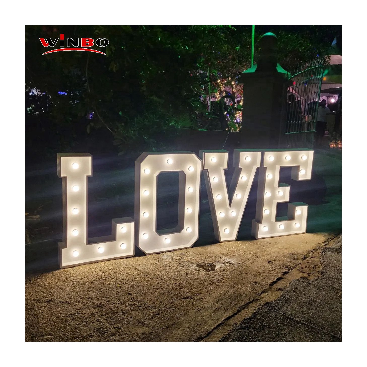 Winbo Manufacturer Customized Waterproof Giant Light Up Numbers Sign NO MOQ Led Large Light Up Letters Marque Letter