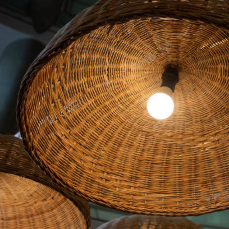 Lampshade Hanging Chandelier Pendant Lights Wicker Handwoven Hanging Lamp Shades Cover Decor Wholesale Handicraft Rattan Bamboo