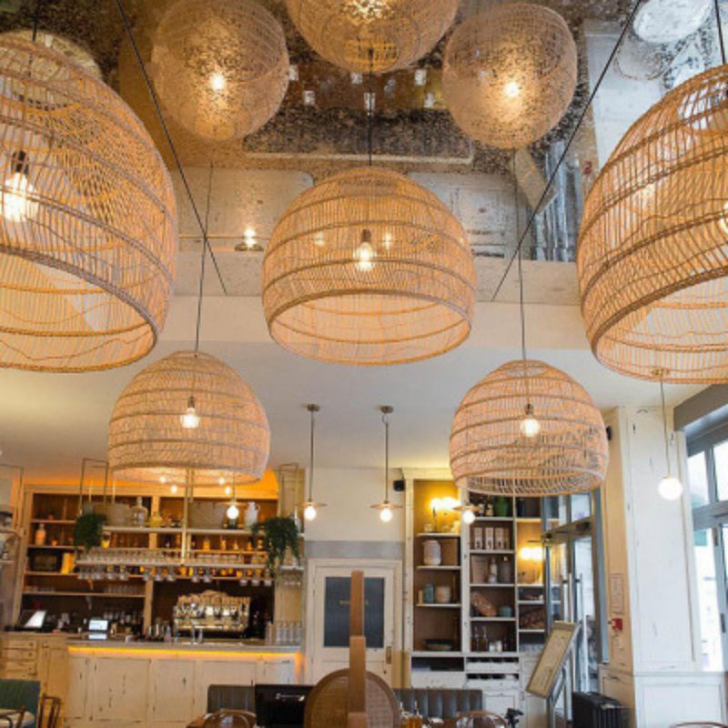 Lampshade Hanging Chandelier Pendant Lights Wicker Handwoven Hanging Lamp Shades Cover Decor Wholesale Handicraft Rattan Bamboo