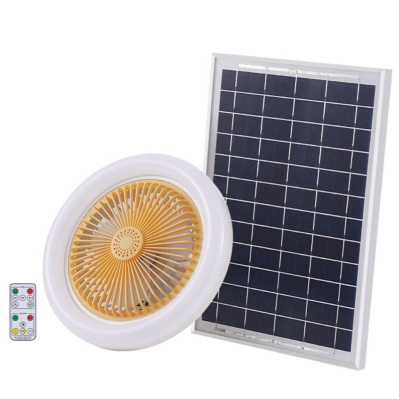 New Modern Solar LED Ceiling Fan Light Remote Control Multifunctional Indoor Outdoor Solar Fan Living Room