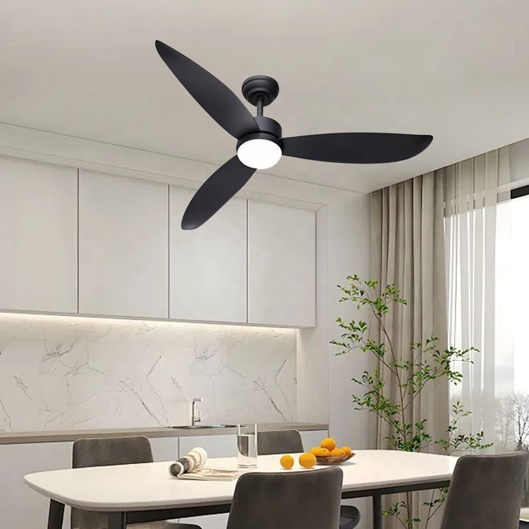 Morden Popular Solid Wood Blades Remote Control Led Ceiling fan 52inch Dc Motor Remote Control Led Ceiling Fan With light