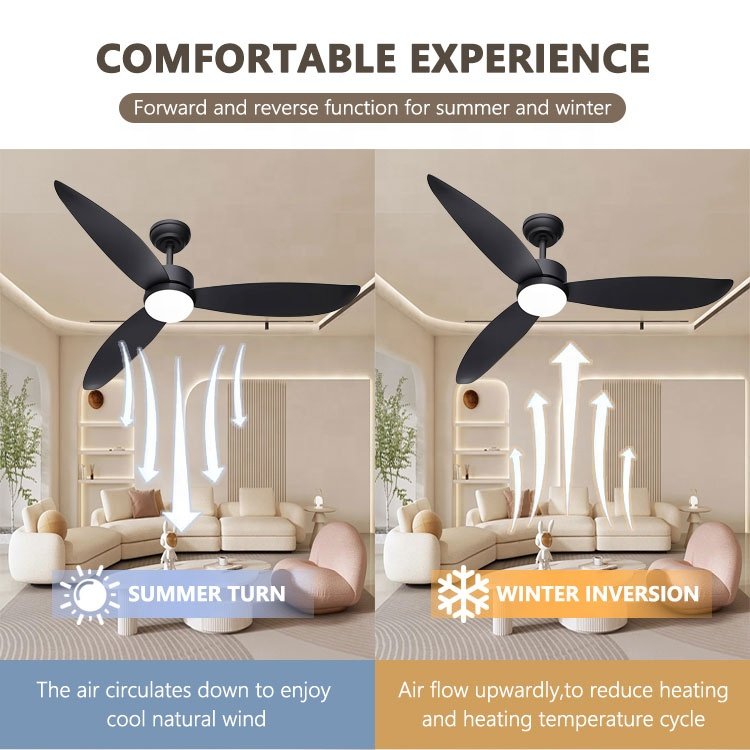 Morden Popular Solid Wood Blades Remote Control Led Ceiling fan 52inch Dc Motor Remote Control Led Ceiling Fan With light