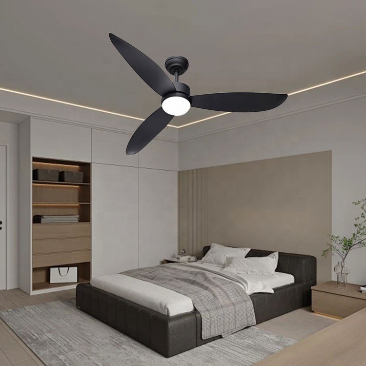 Morden Popular Solid Wood Blades Remote Control Led Ceiling fan 52inch Dc Motor Remote Control Led Ceiling Fan With light