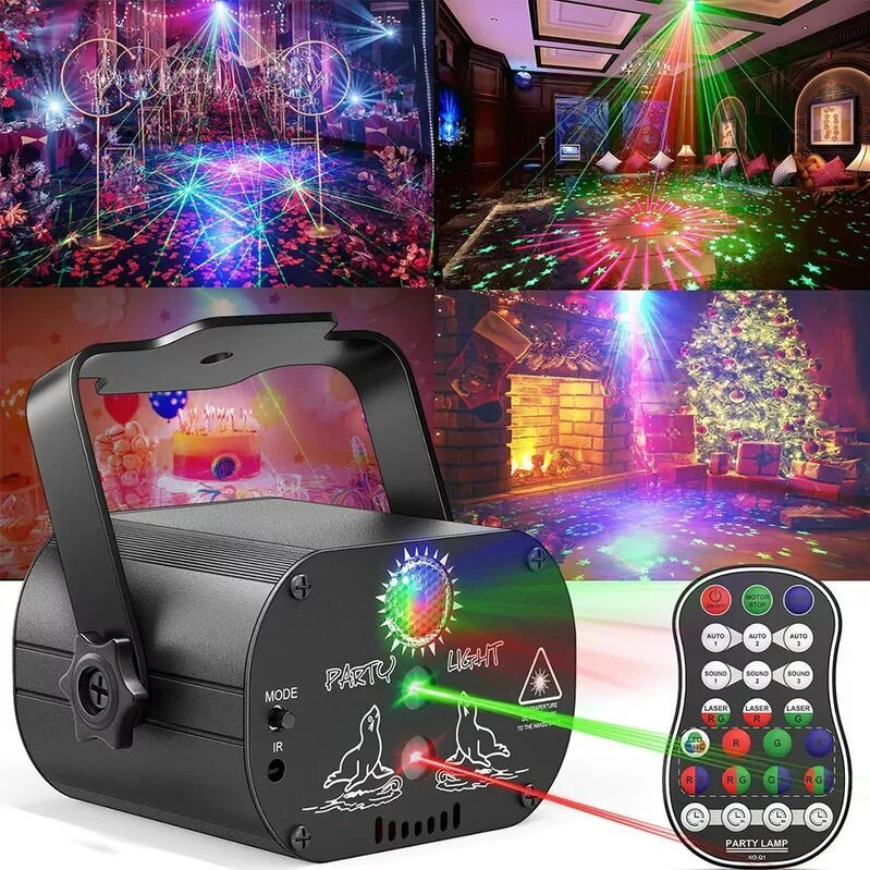LED disco party light mini sound activity dj USB ceiling strobe laser lights rgb outdoor atmosphere lamp for Night Club