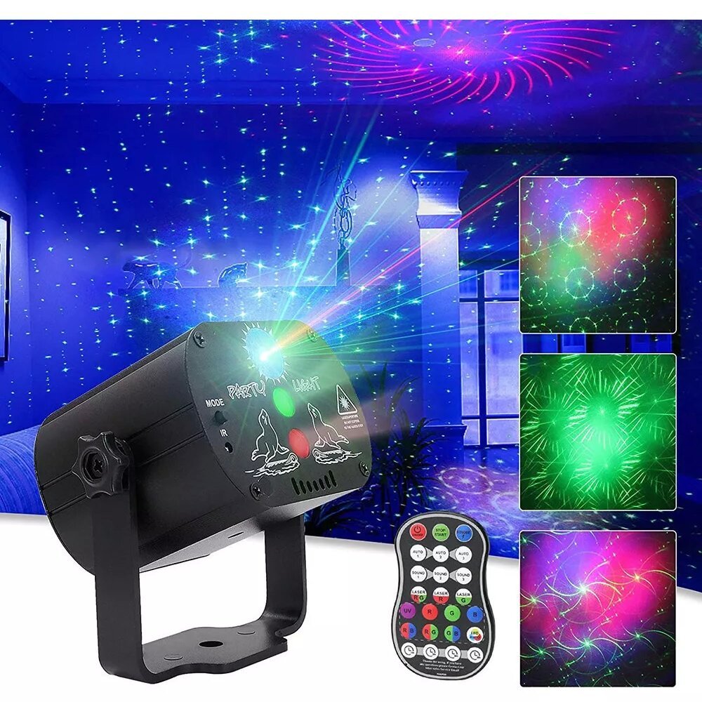 LED disco party light mini sound activity dj USB ceiling strobe laser lights rgb outdoor atmosphere lamp for Night Club