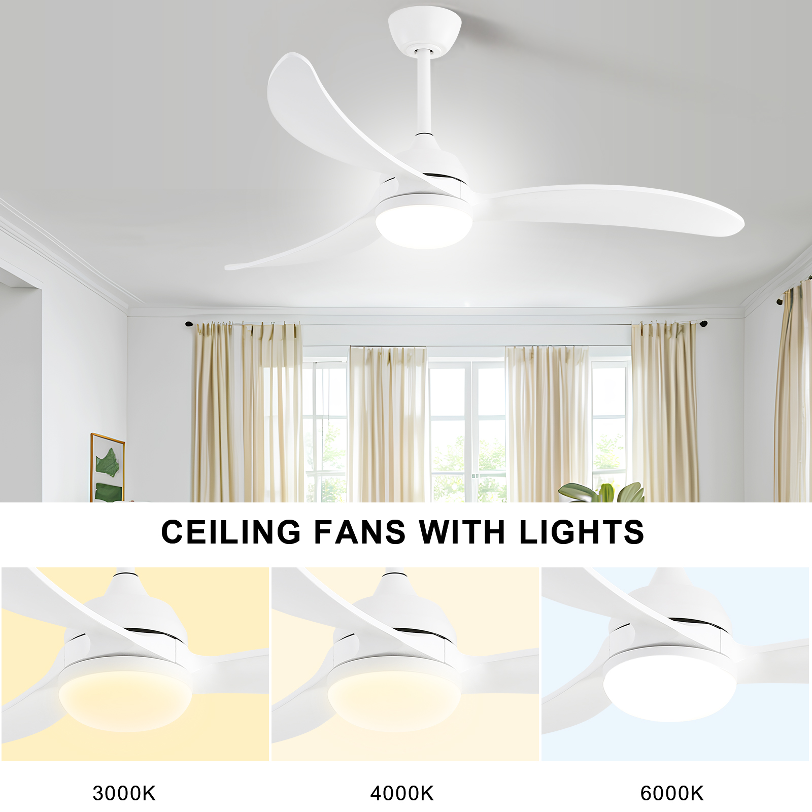 SAA Fan Guangdong Zhongshan Nordic Style Ceiling Fans With Remotr Modern Silent Ceiling Fan Light