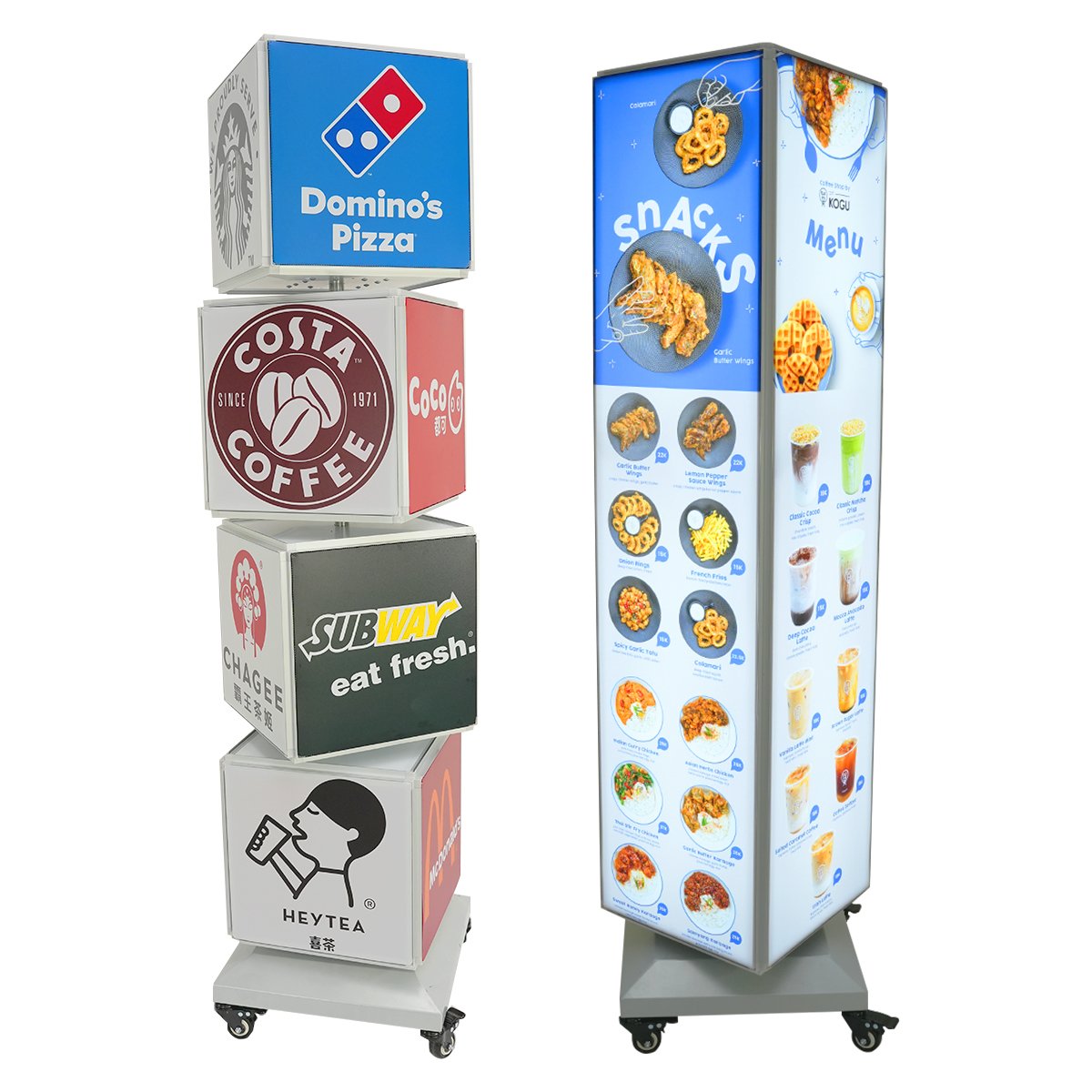 Led Soft Film UV Advertising Light Box 4-sided Rotating Cube Light Box Outdoor Display
