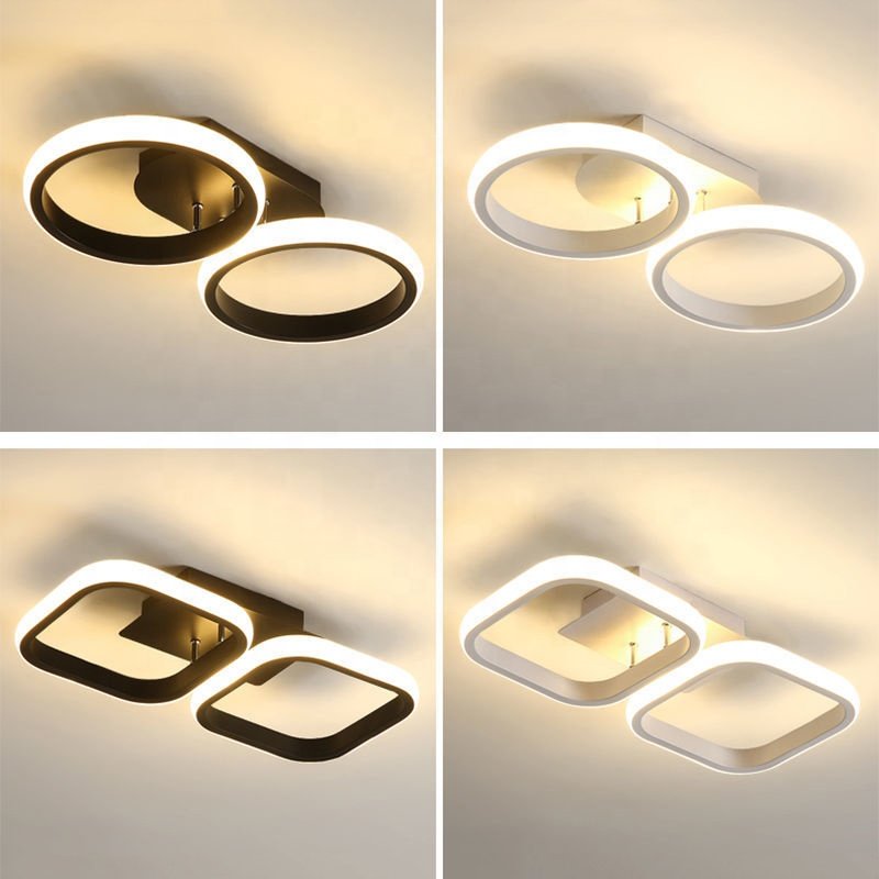 LED Ceiling Lamp for Corridor Balcony Black white 20W 22W 32W 36W Indoor Ceiling Lighting for Bedroom Living Room 110-220V