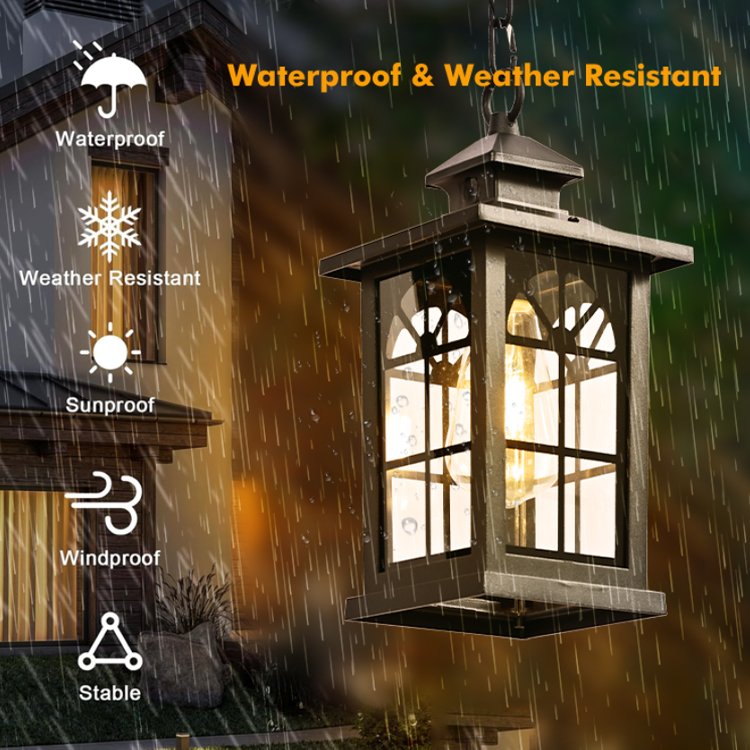 Indoor Outdoor Antique Industrial Style Chandelier High Quality Balcony Living Room Waterproof Luxury Pendant Lights