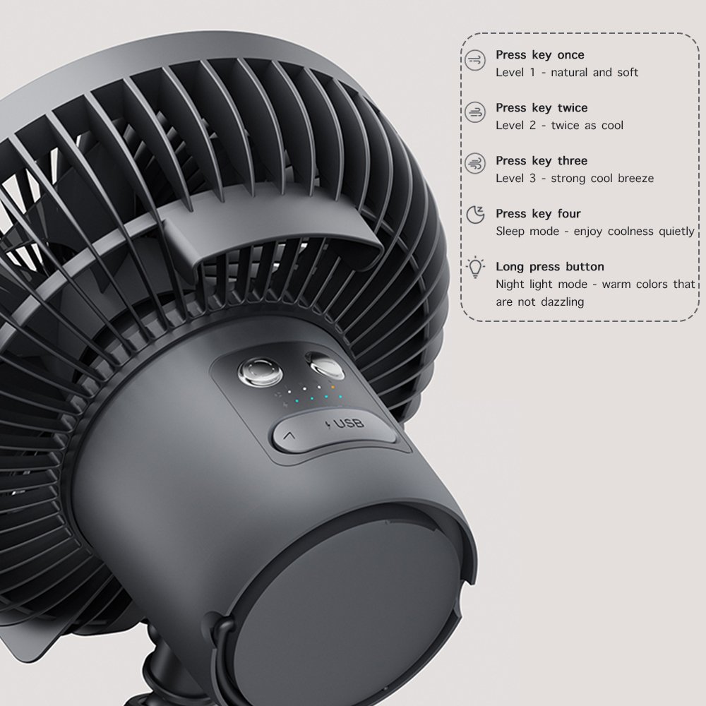 Outdoor tripod fan can shake its head 180 degrees Removable Ceiling standing camping fan portable hook fishing fan