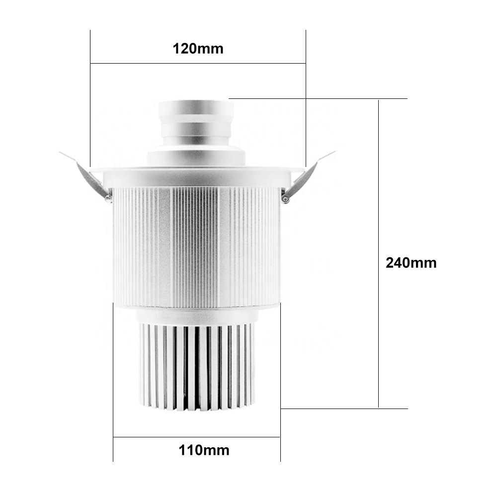 TMUT Embedded Ceiling Downlight 50W Indoor Logo Projector Panel LED Light Rotating Remote Control Gobo Projection