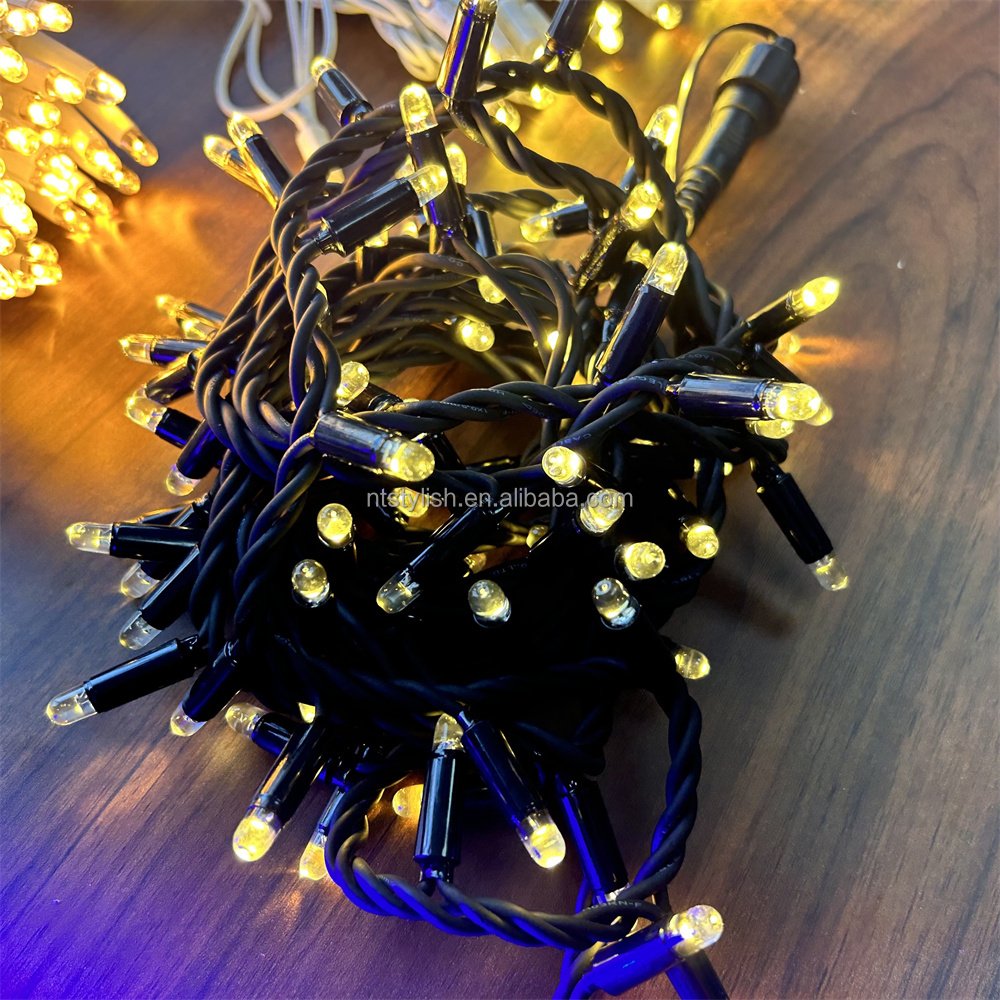 IP68 Black Rubber Wire 10meters LED Fairy String Light For Outdoor Decoration