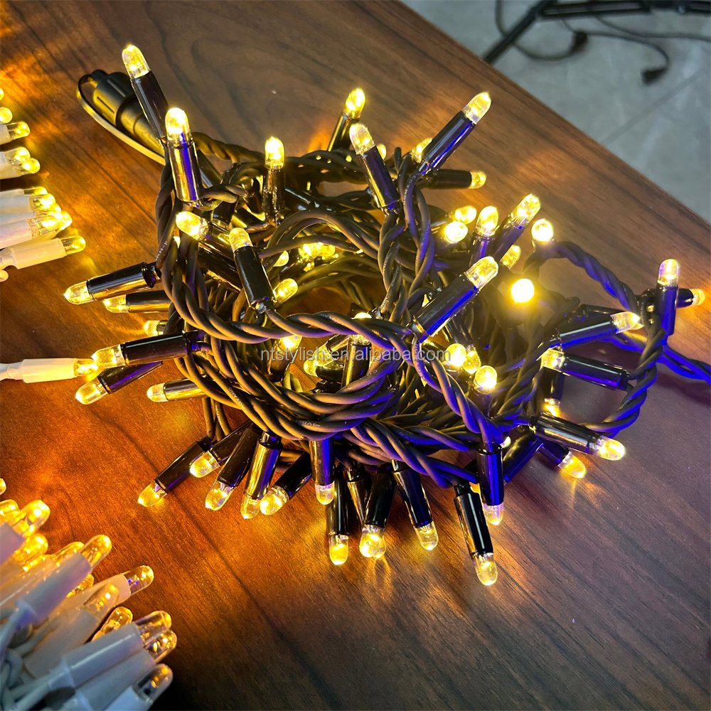 IP68 Black Rubber Wire 10meters LED Fairy String Light For Outdoor Decoration