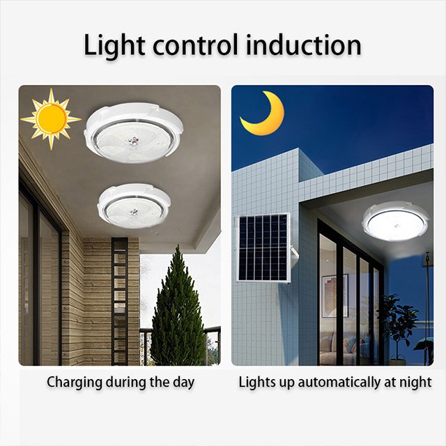 Outdoor Solar Powered Garden Lamp Tuya LED Solar Light 100W 200W 300W Remote Control Solar Lights Ceiling