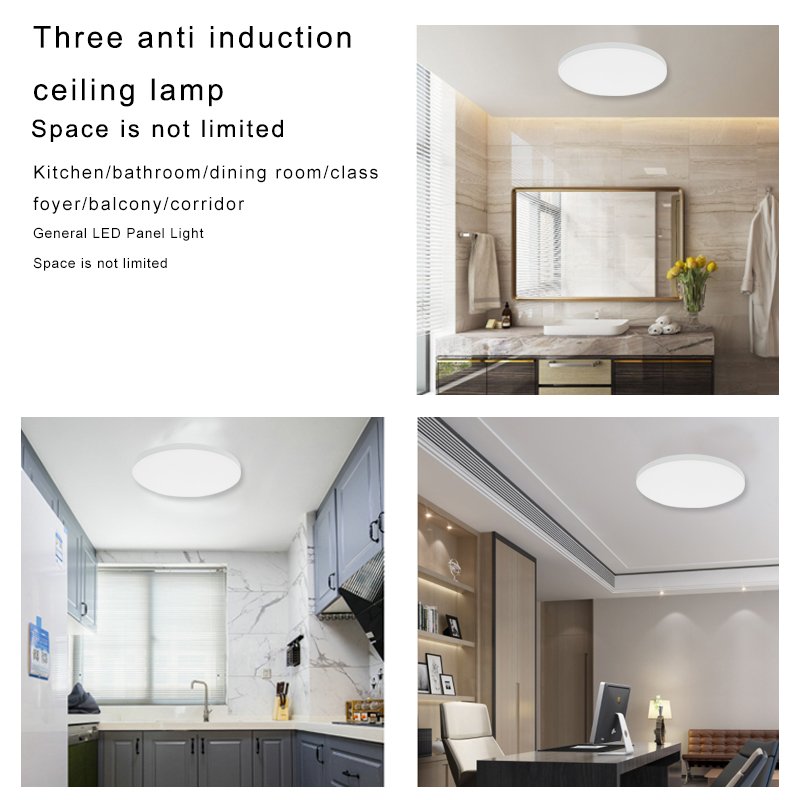 AC220V Surface Mounted Round IP65 Tir-proof ceiling light Microwave radar Motion Sensor voice control LED panel ceiling light