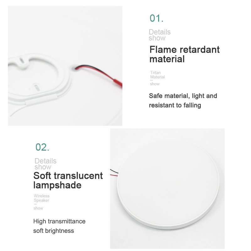 AC220V Surface Mounted Round IP65 Tir-proof ceiling light Microwave radar Motion Sensor voice control LED panel ceiling light