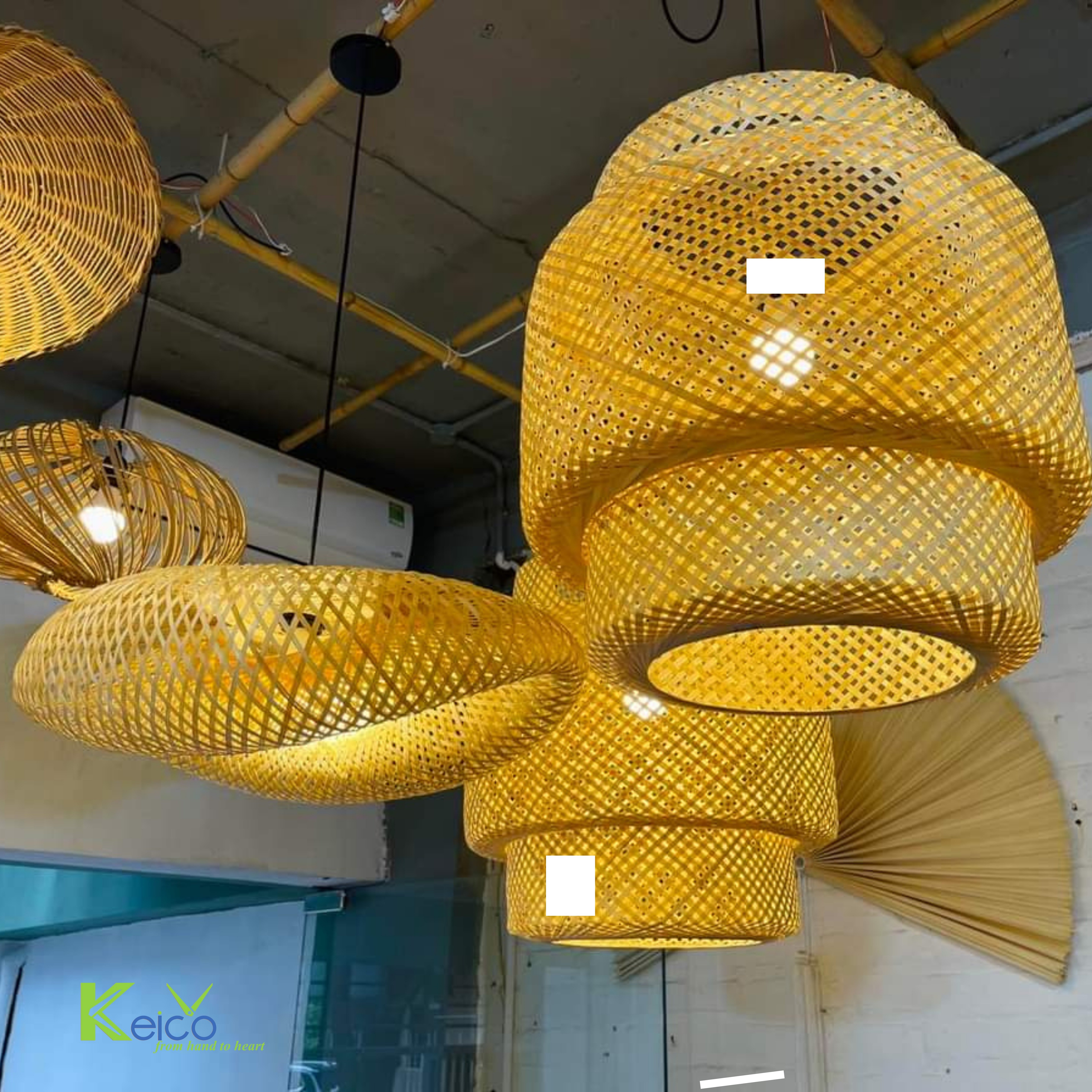 Factory Suppliers Indoor Hanging Bamboo Chandelier LED Home Modern Chandeliers & Pendant Lights from Keico Vietnam