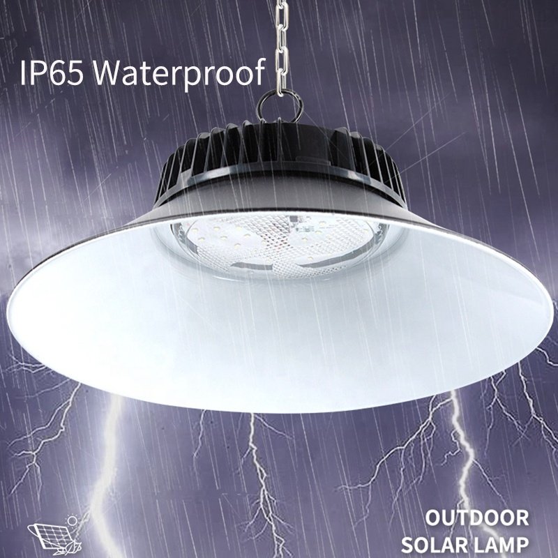 solar ceiling light with solar panel 150w 100w warehouse lighting led indoor ufo led solar powered high bay lights