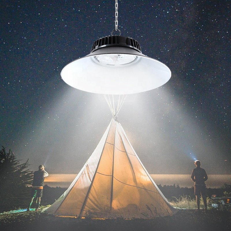 solar ceiling light with solar panel 150w 100w warehouse lighting led indoor ufo led solar powered high bay lights