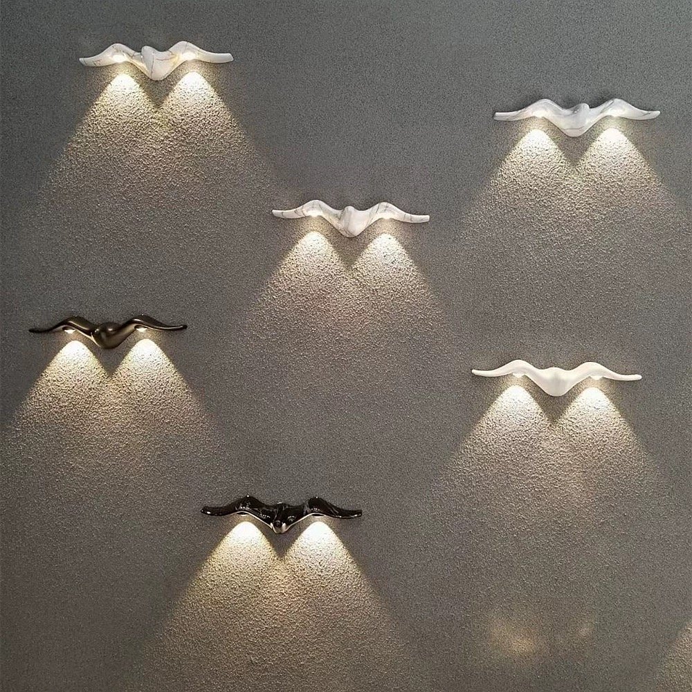 SKD metal outdoor wall scone creative decorative water proof wall lighting seagull shape art modern light