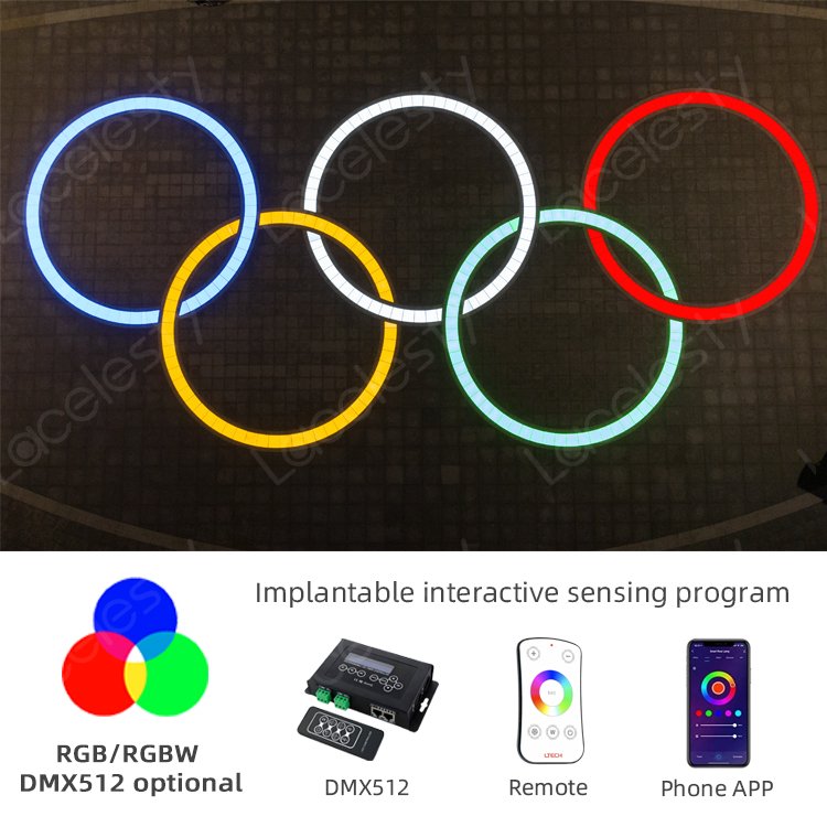 Outdoor Road Pathway Round Square RGBW IP67 1.3W 6W Toughened glass Ground Recessed Inground LED Paver Brick Light