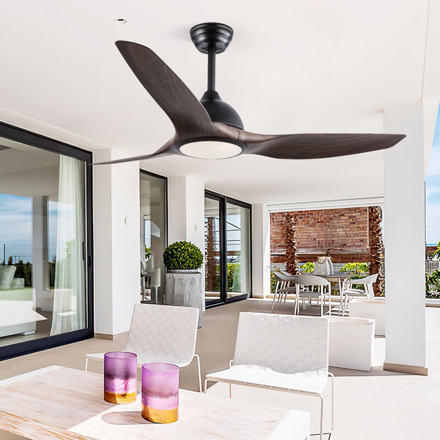 High Quality Modern 52 Inch Ceiling Fan Remote Control 3 ABS Blade Outdoor Energy-Saving Ceiling Fan with Light