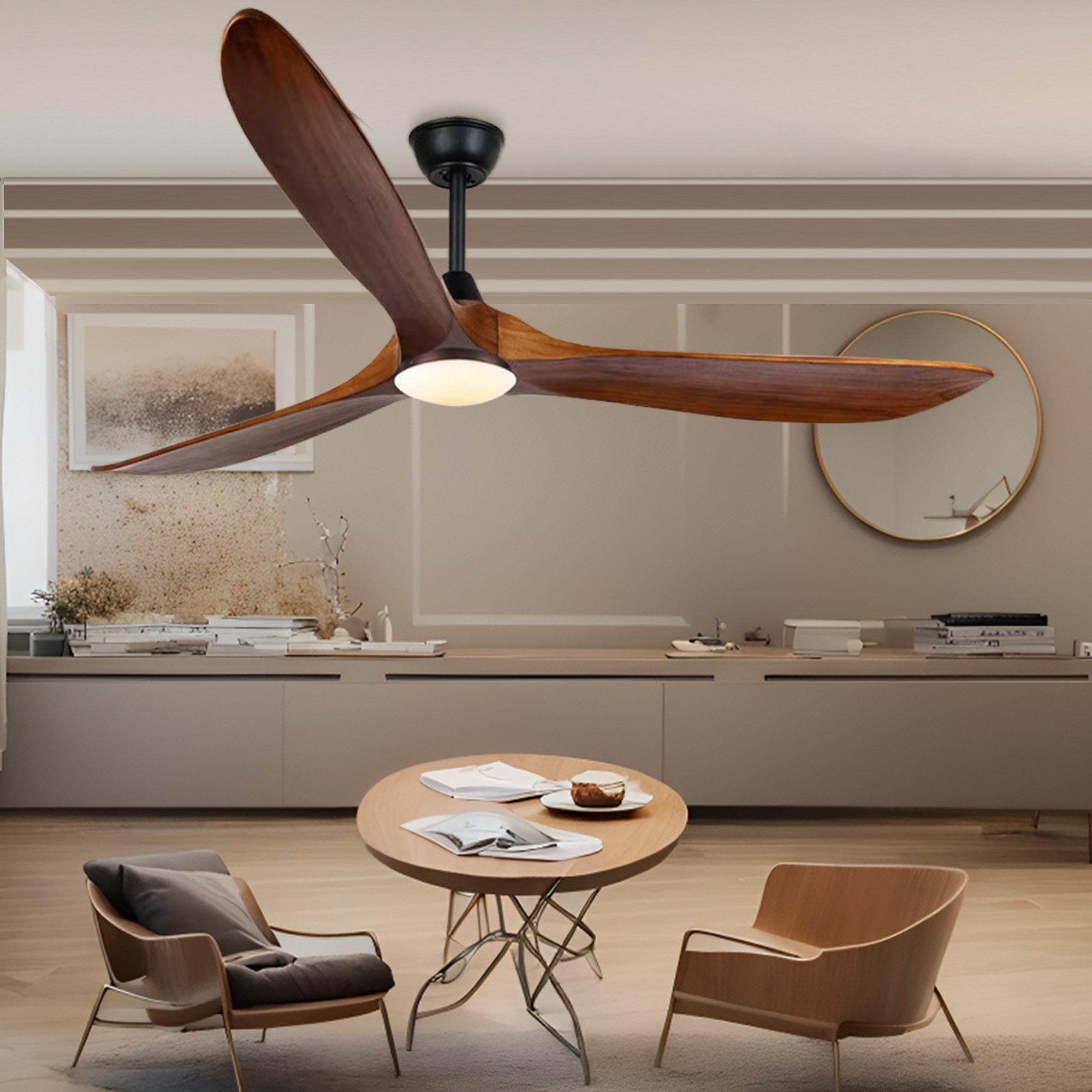 Decorative Smart 52 Inch Ceiling Fan Remote Control Wooden Large Modern Bldc Ventilador De Techo Ceiling Fan