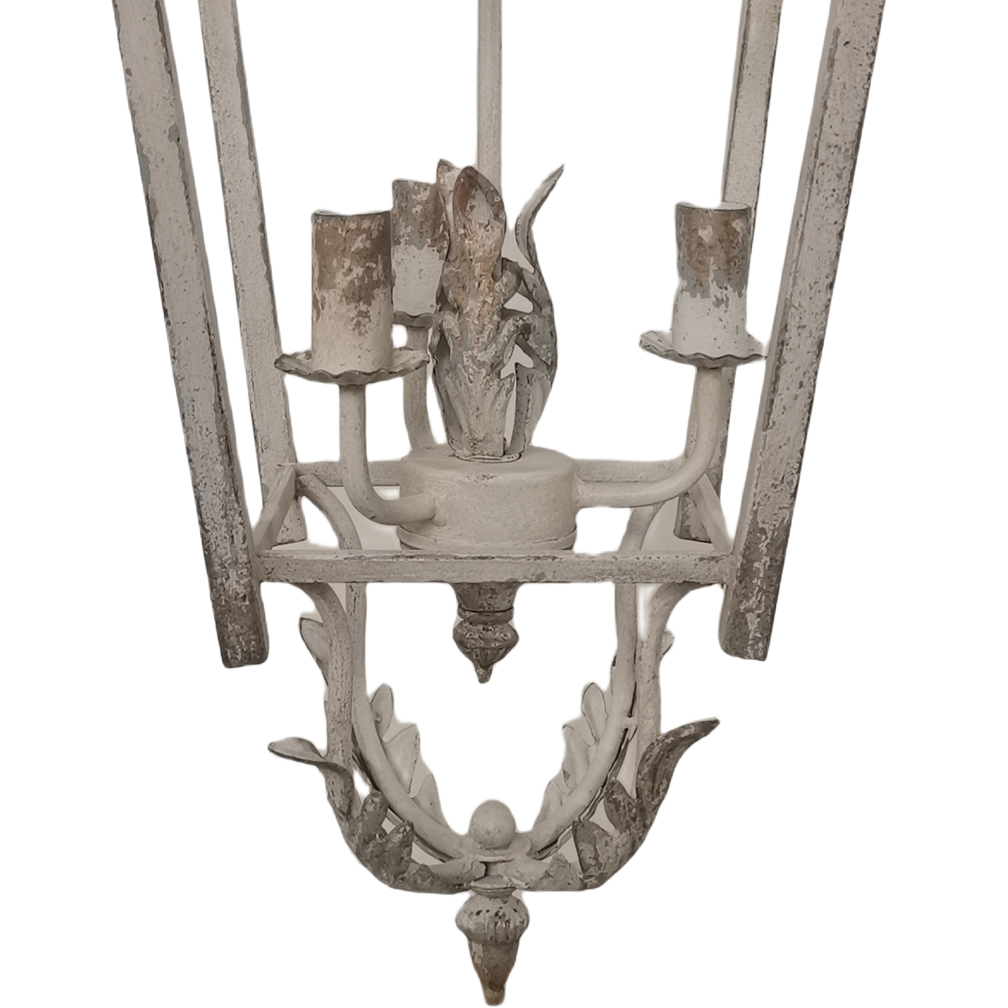 Rustic Shabby Chic Chandelier with Bird and Leaf Design, Vintage Metal Pendant Light for Indoor and Outdoor Use