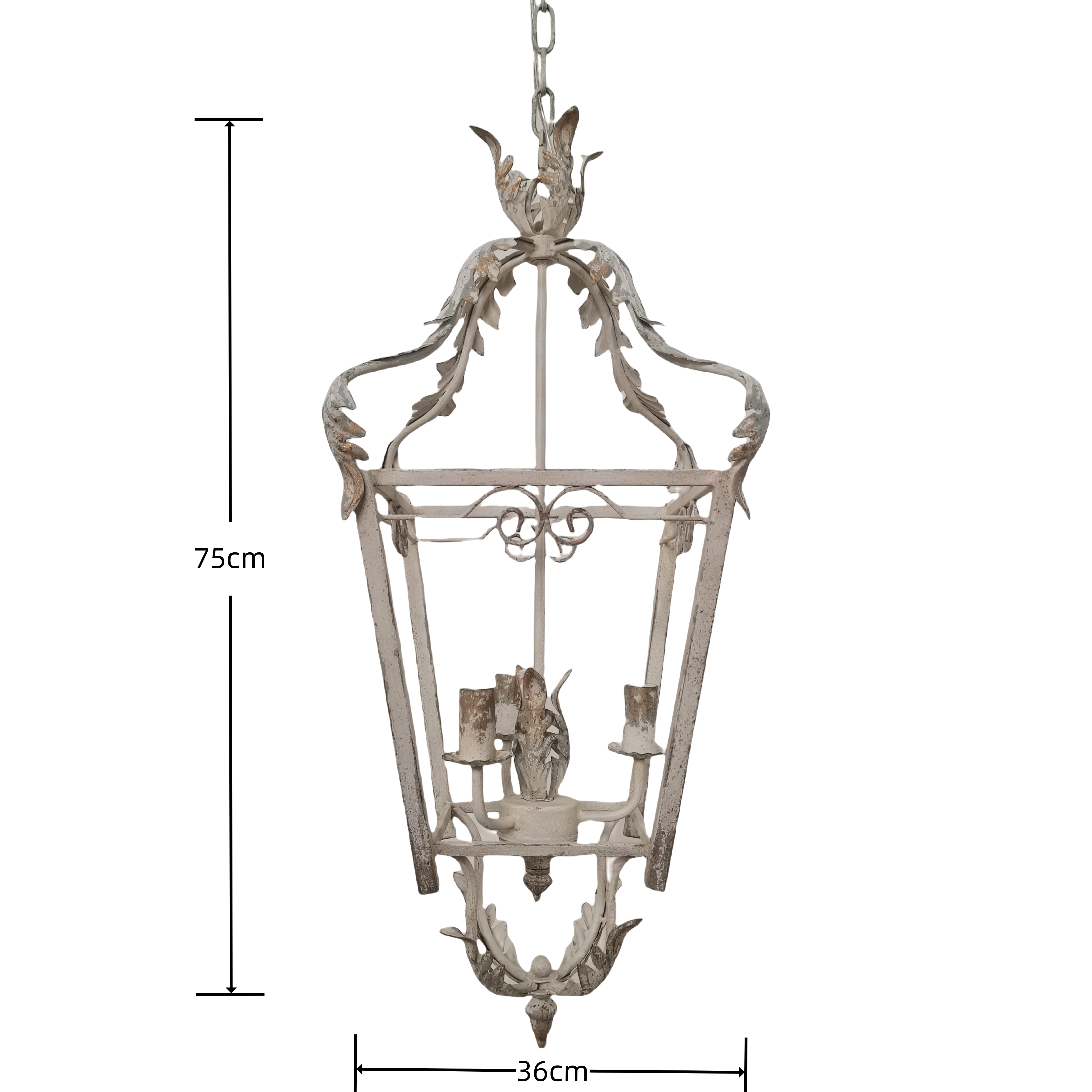 Rustic Shabby Chic Chandelier with Bird and Leaf Design, Vintage Metal Pendant Light for Indoor and Outdoor Use