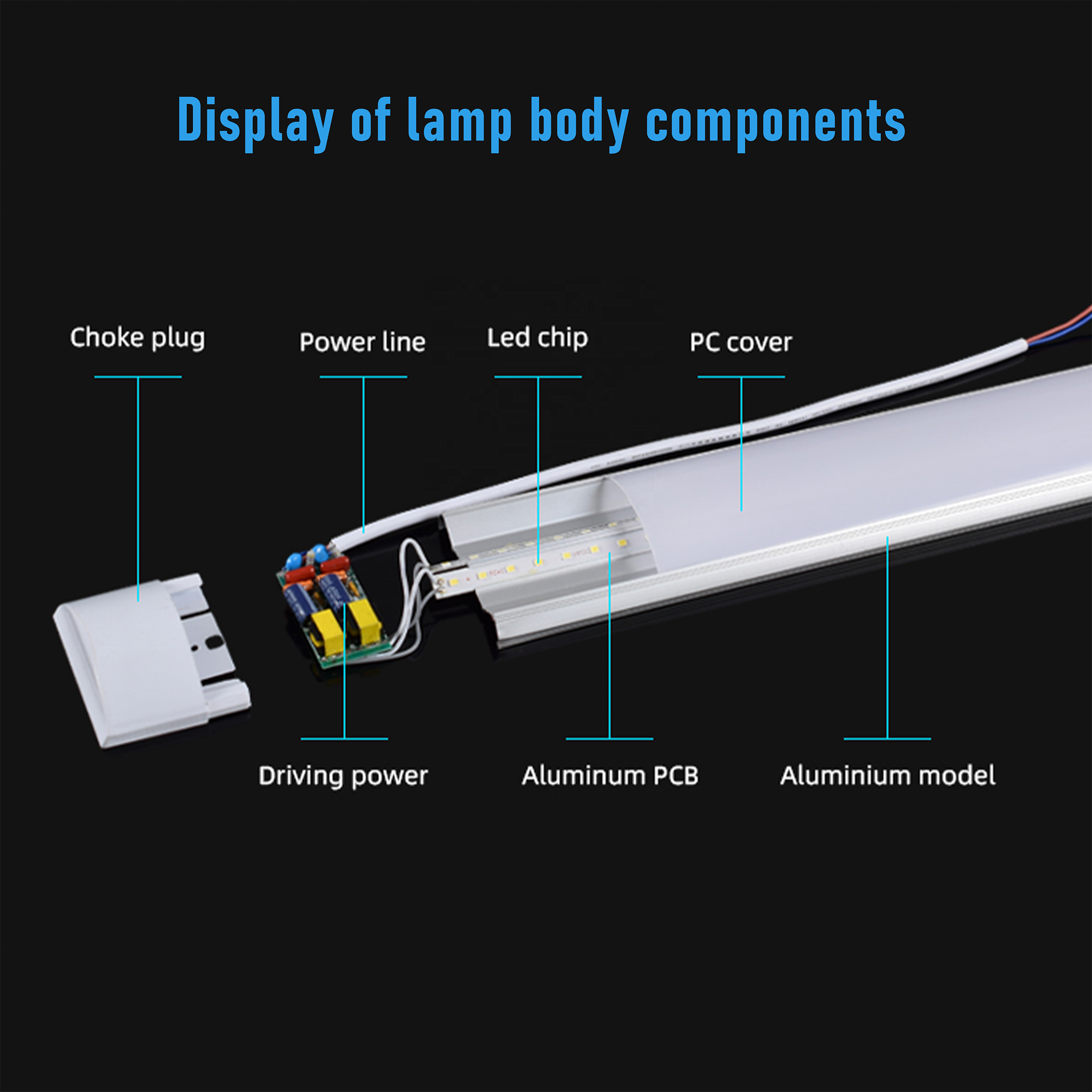 Ceiling lighting pendant lamp office AC 85-265V 1200mm 4ft led linear light