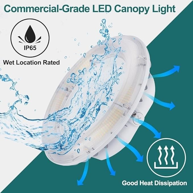 LED Canopy Light 20W 30W 40W LED Canopy Lights 5000K Daylight,Ideal and Commerical Canopy LED Lights for Garage Workshop