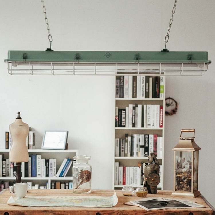 T8 Loft industrial Ceiling light vintage plastic cover LED chandelier Pendant fluorescent light fixture