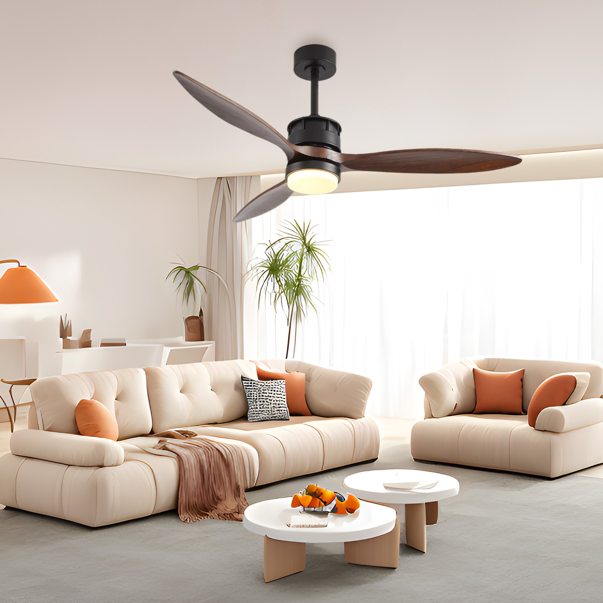 Morden Manufacturers Decorative Ceiling fan With Light Wood Blades Design High Efficiency Ceiling Fan