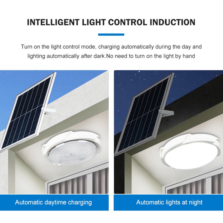 HUAPAI Hot Sale Surface Mounted ABS Housing Waterproof Ip65 Outdoor LED Solar Ceiling Light