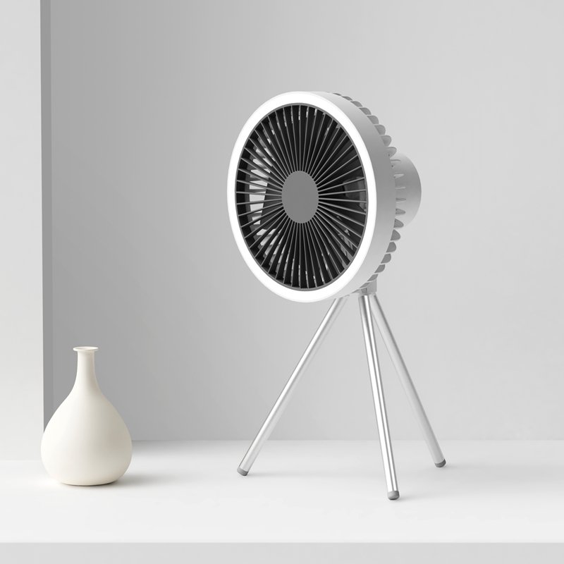 Outdoor Portable Electric Fan Foldable Fan Battery USB Rechargeable LED Ceiling Fan With Light