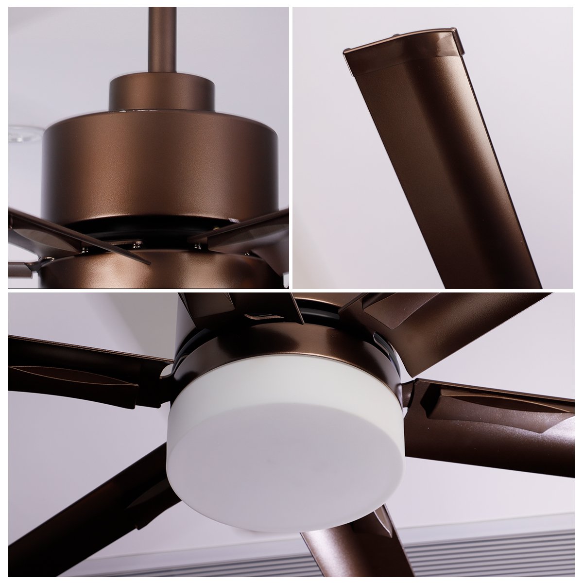 72 inch Large Ceiling Fans with Lights Aluminum Fan Blades Remote Control 6 Speed Reversible Ceiling Fans