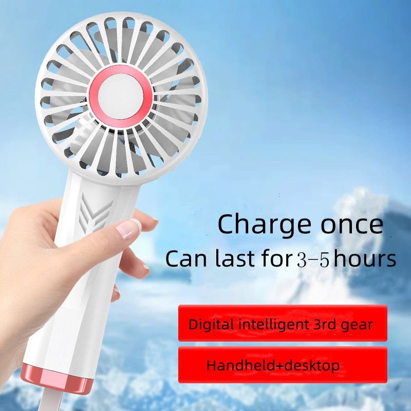 1200MA Usb Electric Rechargeable Portable fan Handheld small fan mini With charging cable