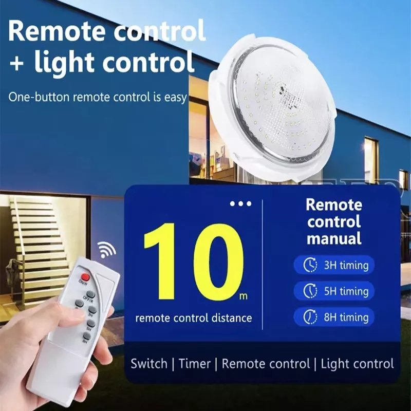 LED Solar Ceiling Light Remote Control Outdoor Waterproof With Line Solar-Power Pendant Lamp Courtyard Garden Corridor Light