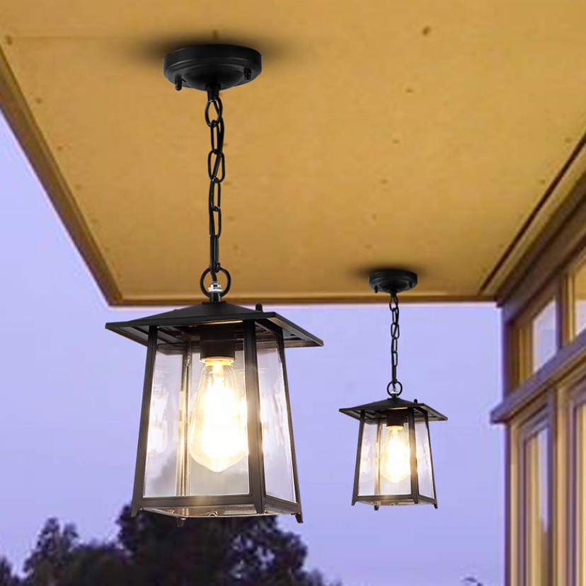 Modern and minimalist outdoor aluminum alloy chandelier, waterproof garden chandelier, hanging feature ceiling light