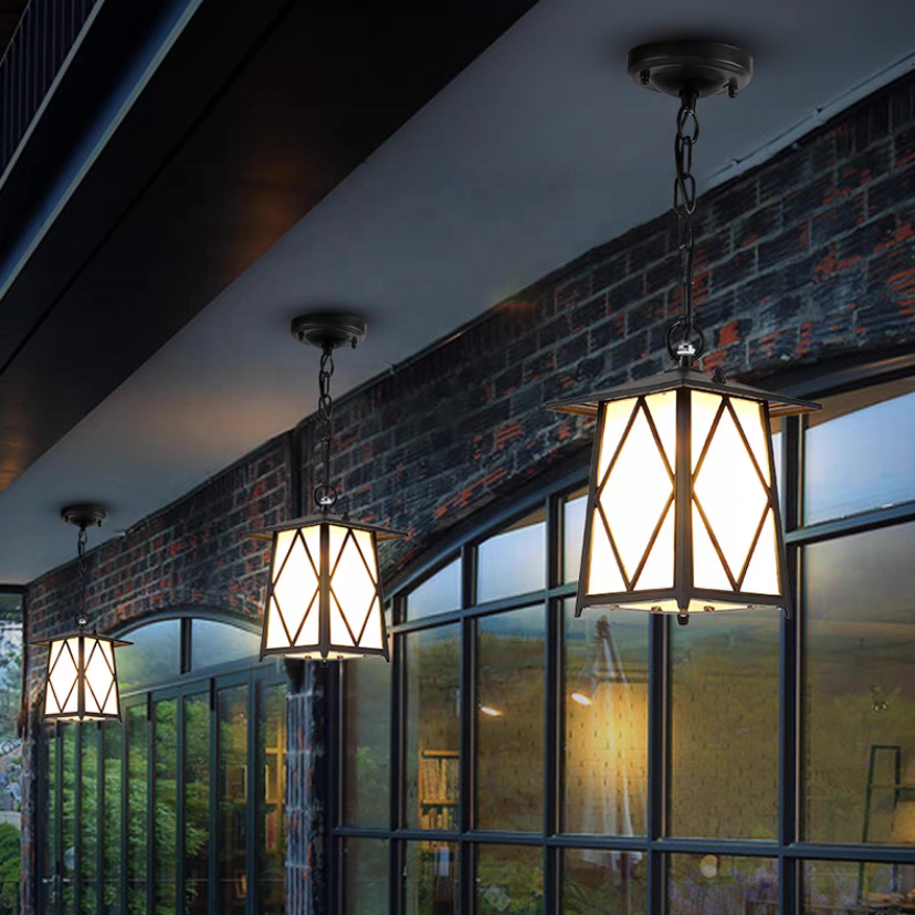 Modern and minimalist outdoor aluminum alloy chandelier, waterproof garden chandelier, hanging feature ceiling light