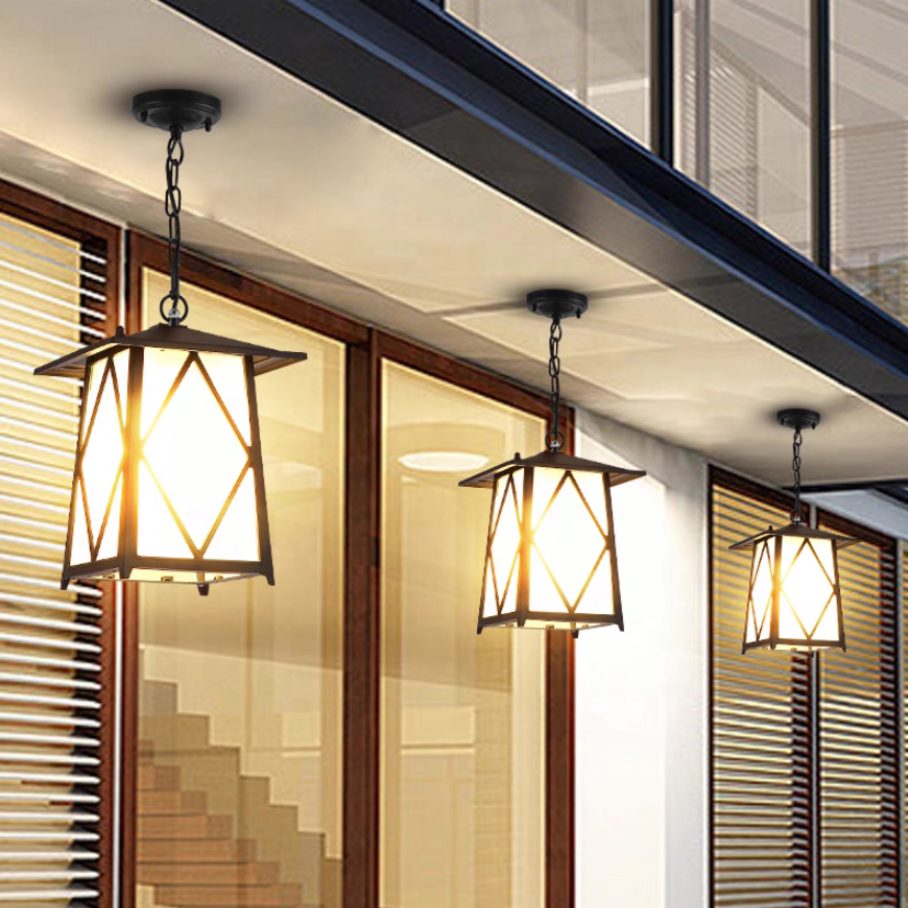 Modern and minimalist outdoor aluminum alloy chandelier, waterproof garden chandelier, hanging feature ceiling light