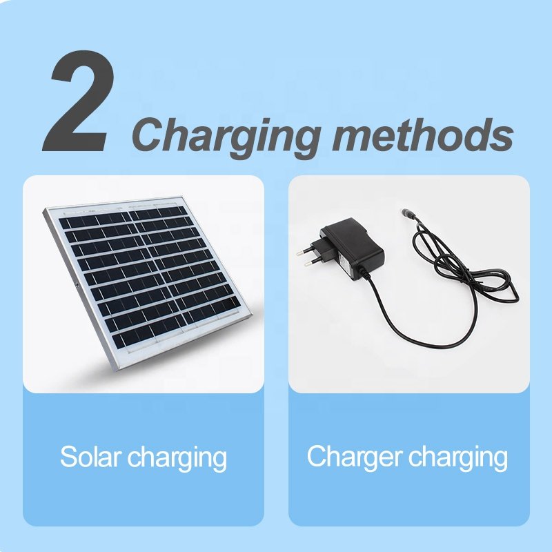 16 Inch AC/DC Operation Metal Grill 5 Blades With Output USB and LED Light Home Electrical Fans Wireless Rechargeable Solar Fan