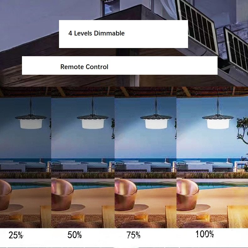 Rmt Ctrl Motion Sensor Solar Dimmable Dust Proof Led Ceiling Pendant Light With Timer For High Bay Garage Garden Villa Street