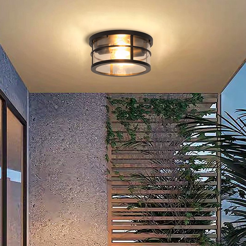 European American Style Glass Shade Chandelier Outdoor Use Decorative Pendant Light Outdoor Ceiling Light
