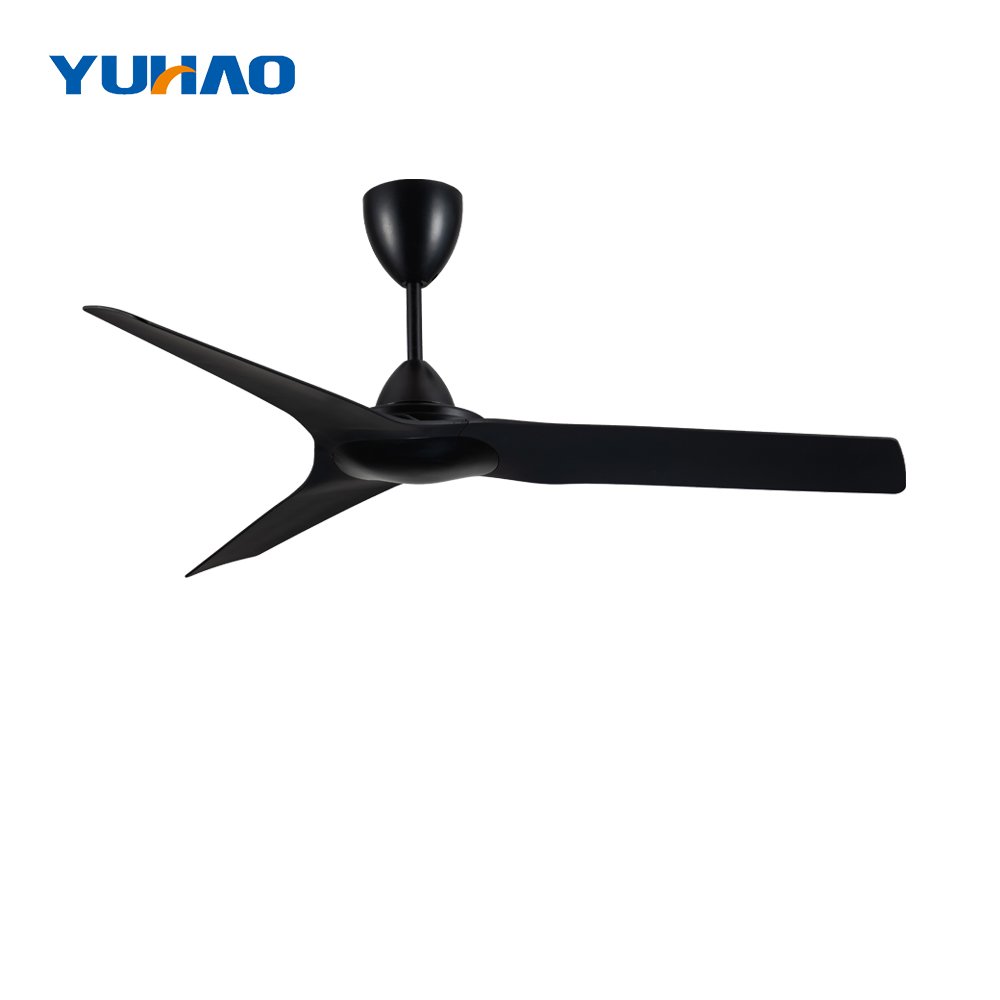 Outdoor smart wifi tuya intelligent remote control industrial 6 speed 3 blades black balcony pendant ceiling fan without light