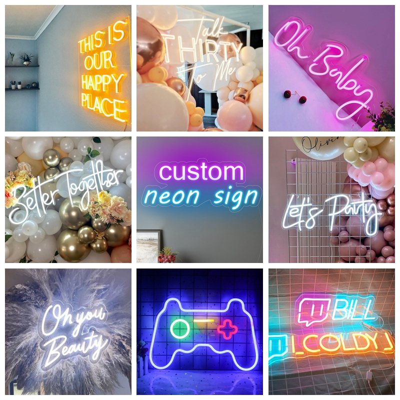Winbo Wholesale custom neon sign led Wedding Party Decoration neon sign Custom Happy Birthday for Party