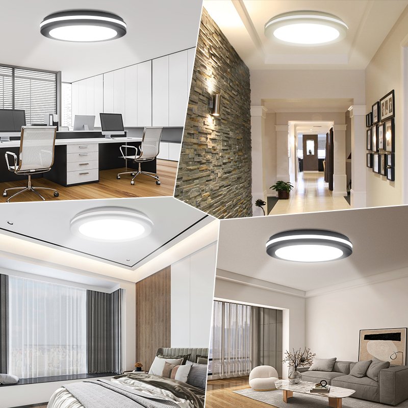 40W Round Microwave Sensor Ceiling Light IP65 220-240V 3000K-6500K Dimmable Indoor/Outdoor Ceiling Light
